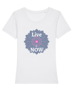 Live in The Now Tricou mânecă scurtă guler larg fitted Damă Expresser
