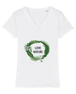 LOVE NATURE Tricou mânecă scurtă guler V Damă Evoker
