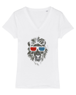Leu 3D Tricou mânecă scurtă guler V Damă Evoker