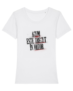 Acum este trecut la viitor (black spray) Tricou mânecă scurtă guler larg fitted Damă Expresser