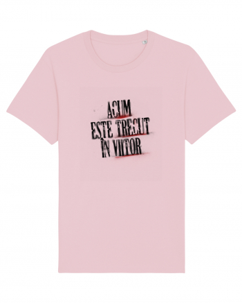 Acum este trecut la viitor (black spray) Cotton Pink