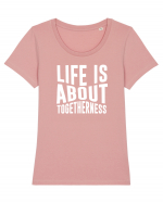 Life is About Togetherness Tricou mânecă scurtă guler larg fitted Damă Expresser