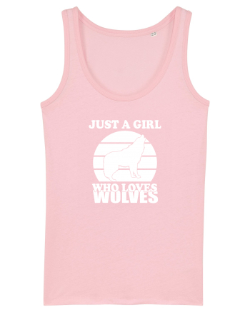 Just a girl who loves wolves Cotton Pink