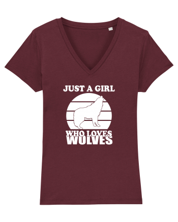 Just a girl who loves wolves Burgundy
