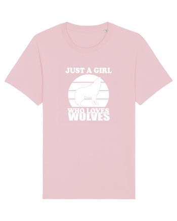 Just a girl who loves wolves Cotton Pink