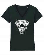 Vacantion mode ON Tricou mânecă scurtă guler V Damă Evoker