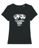 Vacantion mode ON Tricou mânecă scurtă guler larg fitted Damă Expresser