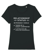 Relationship status Tricou mânecă scurtă guler larg fitted Damă Expresser