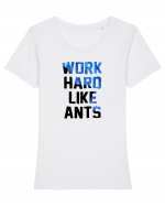 Work hard like ants Tricou mânecă scurtă guler larg fitted Damă Expresser