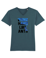 Work hard like ants Tricou mânecă scurtă guler V Bărbat Presenter