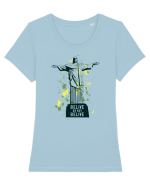 Janeiro Tricou mânecă scurtă guler larg fitted Damă Expresser