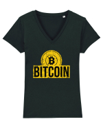 Bitcoin Tricou mânecă scurtă guler V Damă Evoker