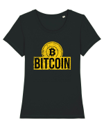 Bitcoin Tricou mânecă scurtă guler larg fitted Damă Expresser