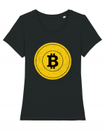 Bitcoin Tricou mânecă scurtă guler larg fitted Damă Expresser