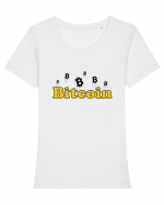 Bitcoin Tricou mânecă scurtă guler larg fitted Damă Expresser