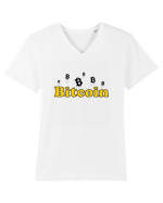 Bitcoin Tricou mânecă scurtă guler V Bărbat Presenter