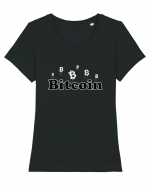 Bitcoin Tricou mânecă scurtă guler larg fitted Damă Expresser