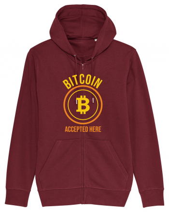 Bitcoin Accepted Here Burgundy