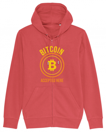 Bitcoin Accepted Here Carmine Red