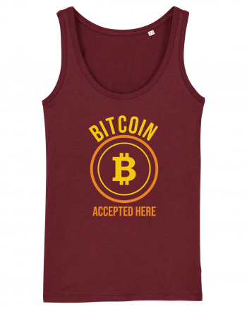 Bitcoin Accepted Here Burgundy