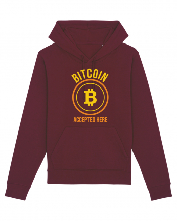 Bitcoin Accepted Here Burgundy