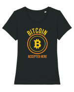 Bitcoin Accepted Here Tricou mânecă scurtă guler larg fitted Damă Expresser