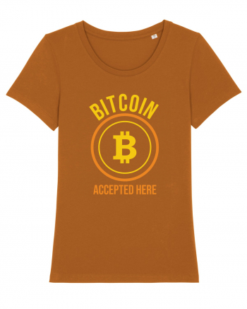 Bitcoin Accepted Here Roasted Orange