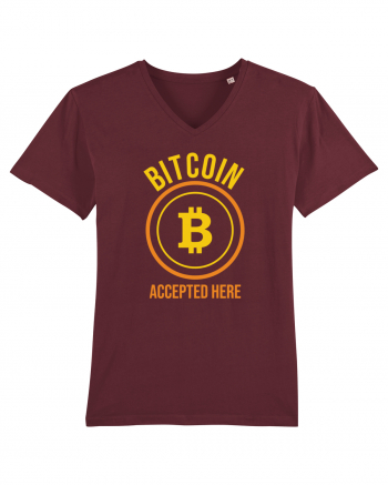 Bitcoin Accepted Here Burgundy