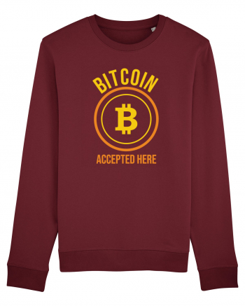 Bitcoin Accepted Here Burgundy