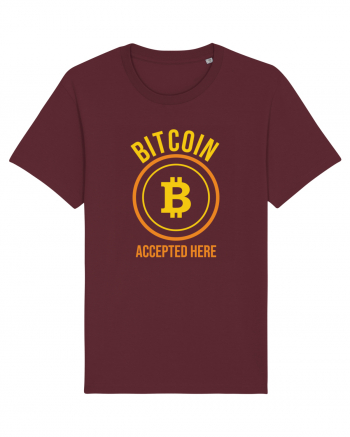 Bitcoin Accepted Here Burgundy