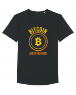 Bitcoin Accepted Here Tricou mânecă scurtă guler larg Bărbat Skater