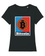 Bitcoin Tricou mânecă scurtă guler larg fitted Damă Expresser