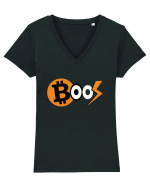 Bitcoin Boos Tricou mânecă scurtă guler V Damă Evoker