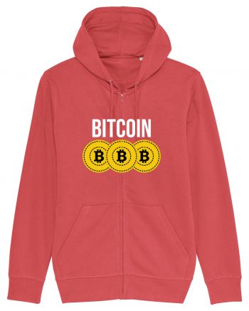 Bitcoin Coins Carmine Red