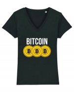 Bitcoin Coins Tricou mânecă scurtă guler V Damă Evoker
