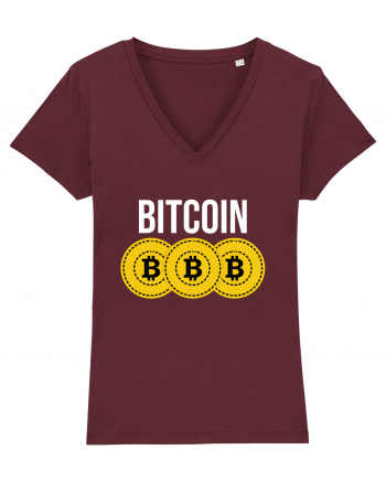 Bitcoin Coins Burgundy