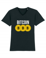 Bitcoin Coins Tricou mânecă scurtă guler V Bărbat Presenter