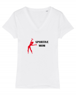 Sportive Mom (red) Tricou mânecă scurtă guler V Damă Evoker