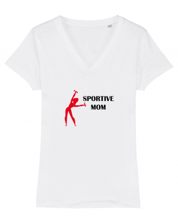 Sportive Mom (red) White