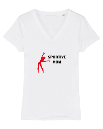 Sportive Mom (red) White