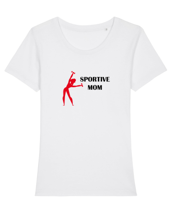 Sportive Mom (red) White