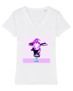 Alien Cow Tricou mânecă scurtă guler V Damă Evoker
