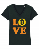 Bitcoin Love Tricou mânecă scurtă guler V Damă Evoker