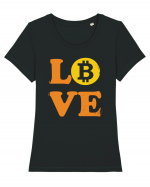 Bitcoin Love Tricou mânecă scurtă guler larg fitted Damă Expresser