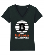 Bitcoin Millionaire Tricou mânecă scurtă guler V Damă Evoker
