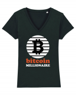 Bitcoin Millionaire Tricou mânecă scurtă guler V Damă Evoker