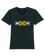 Bitcoin Moon Tricou mânecă scurtă guler V Bărbat Presenter