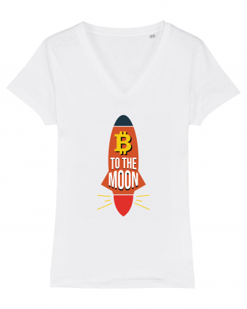 Bitcoin To The Moon White