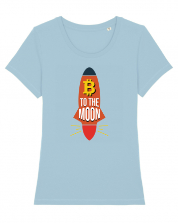 Bitcoin To The Moon Sky Blue