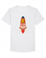 Bitcoin To The Moon Tricou mânecă scurtă guler larg Bărbat Skater